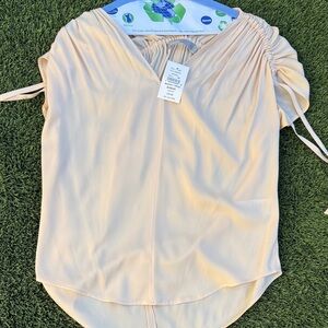 Vince Cream Ruched Women's Blouse